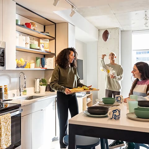 friends in a kitchen
